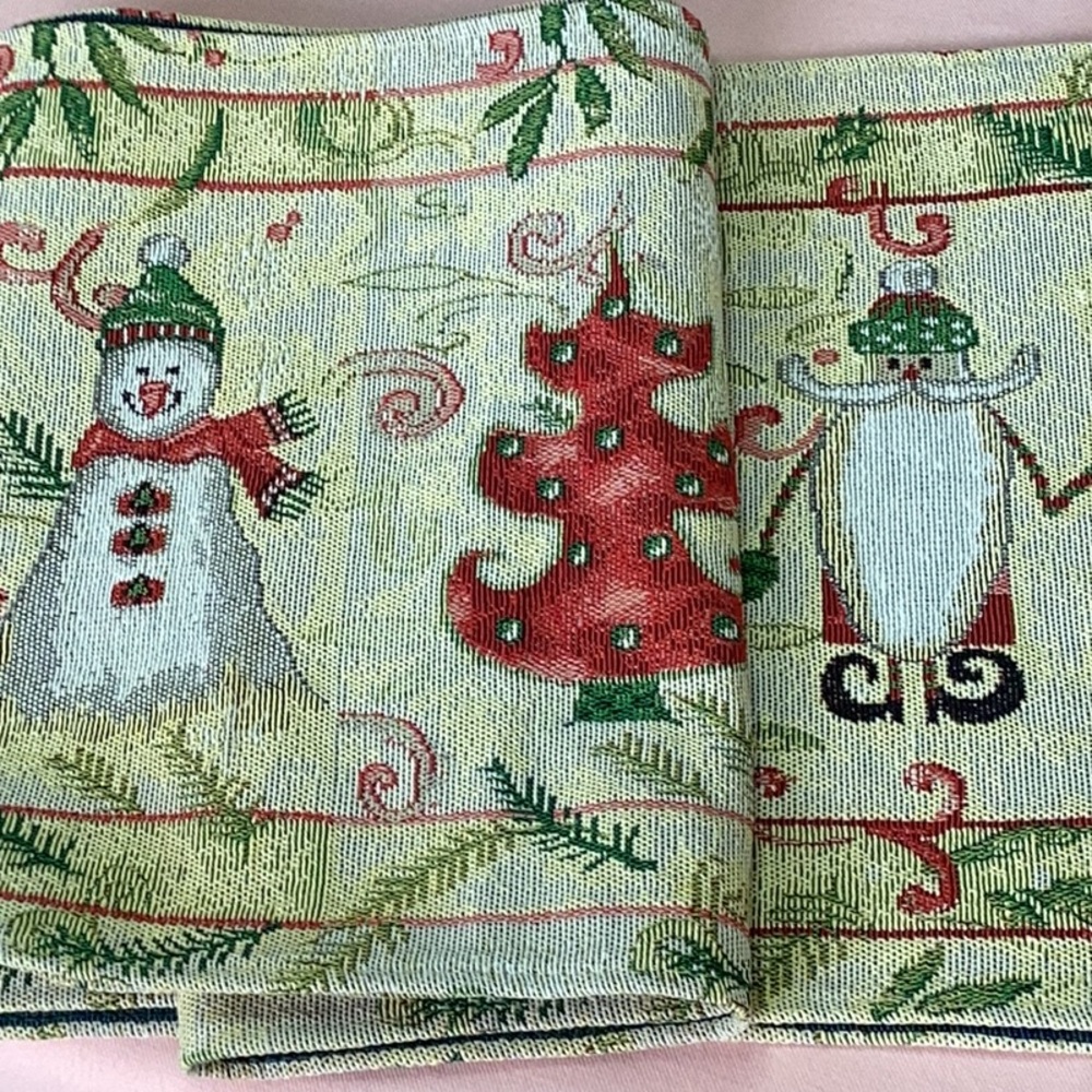 FINAL SALE PRICE Snowman, Christmas Tree & Santa Table Runner